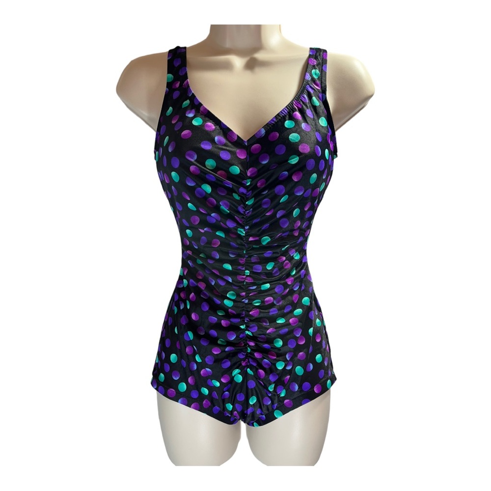 Vintage Longitude Purple Polka Dot Swimsuit